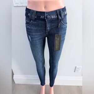 NWT Pitbull Dark Blue Skinny Butt Lifting Jeans. 98% Cotton Made in Brazil.